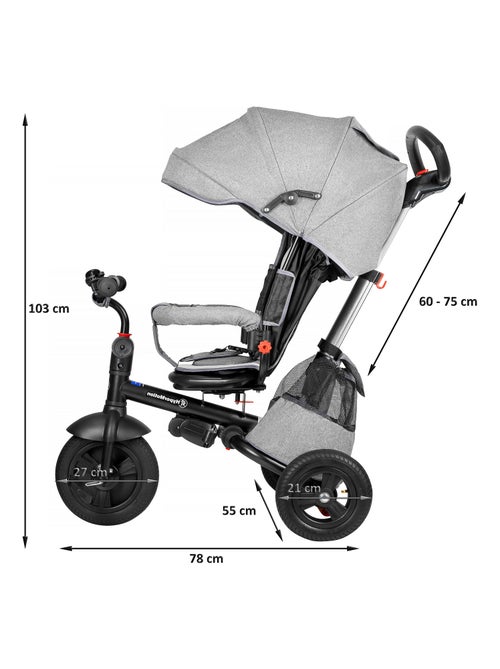 Meegroeiende hypermotion driewieler met duwstang – 12 maanden tot 5 jaar - Kiabi