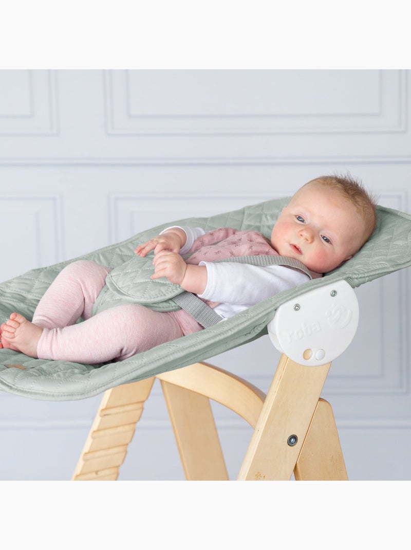 Meegroeiende kinderstoel + ligstoeltje voor newborns 'Roba Style Born Up' Groen/Hout - Kiabi