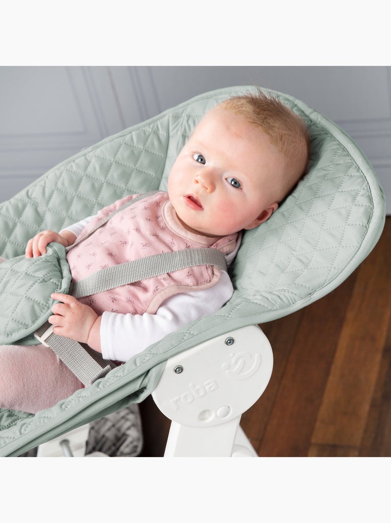Meegroeiende kinderstoel + ligstoeltje voor newborns 'Roba Style Born Up' Wit Groen - Kiabi