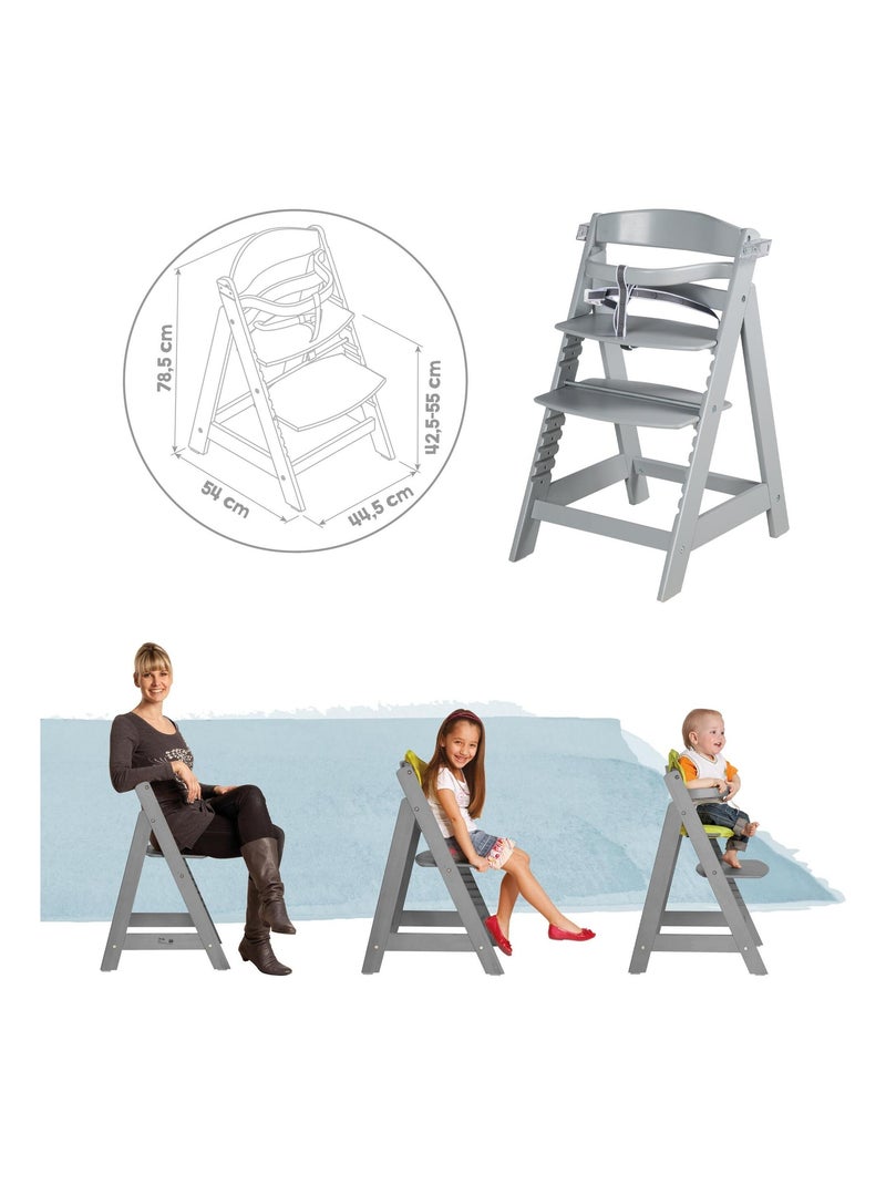 Meegroeiende kinderstoel met afneembaar eetblad - ROBA 'sit up click & fun' Grijs - Kiabi