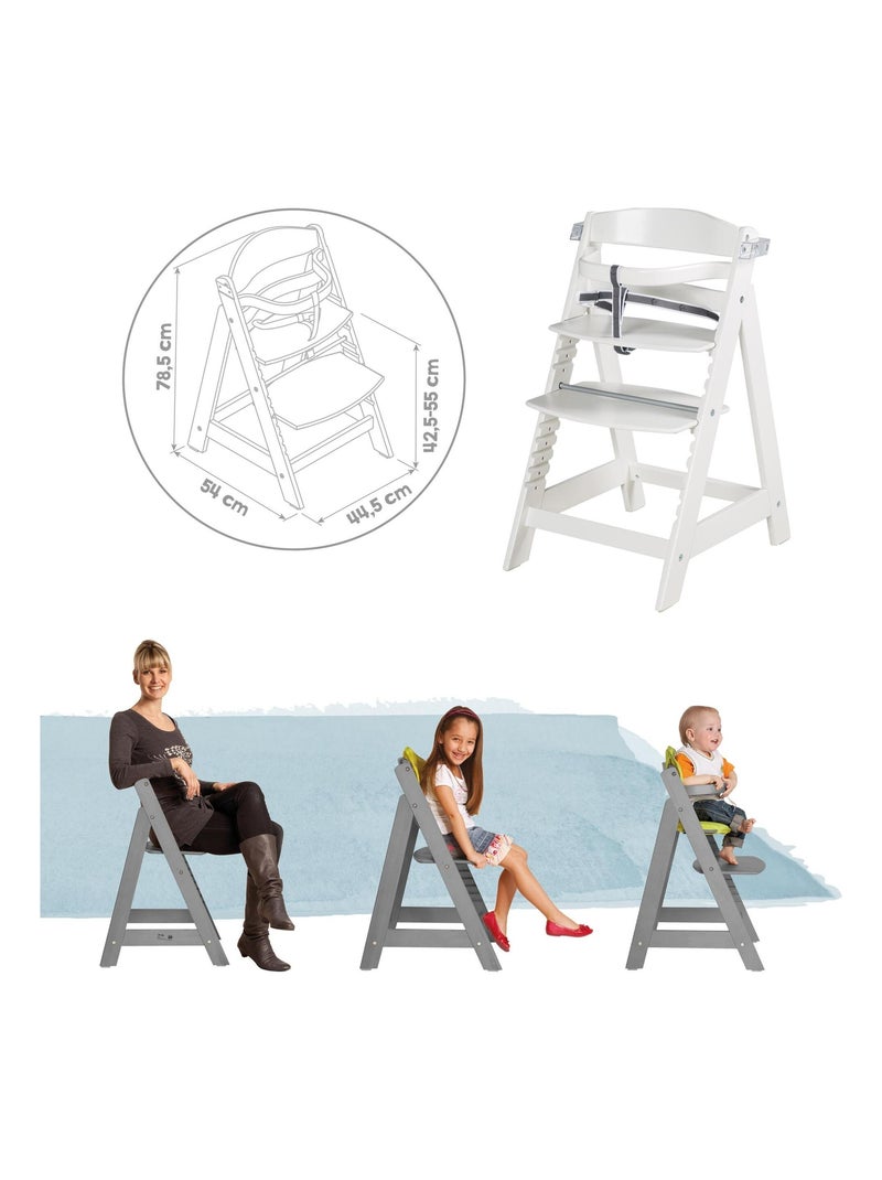 Meegroeiende kinderstoel met afneembaar eetblad - ROBA 'sit up click & fun' Wit - Kiabi