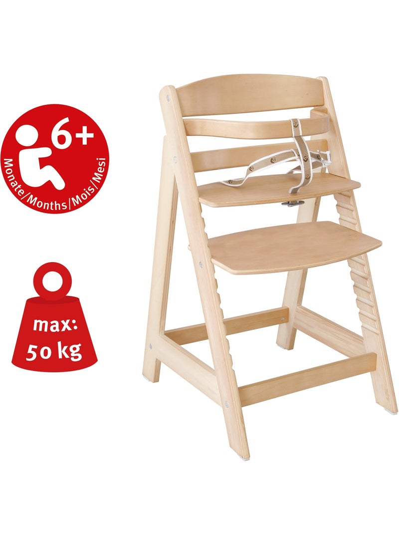 Meegroeiende kinderstoel 'Sit Up III' + kussen 'Little Stars' ROBA Natuurlijk hout - Kiabi