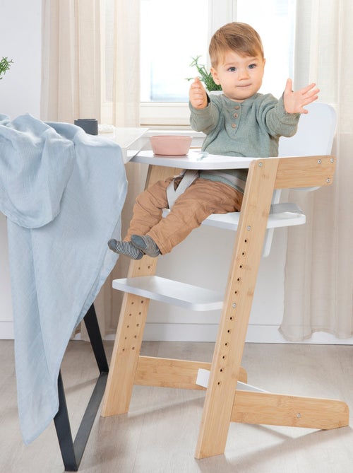Meegroeiende kinderstoel van FSC®-bamboe met eetblad 'Roba Nature Up' - Kiabi Meegroeiende kinderstoel van FSC®-bamboe met eetblad 'Roba Nature Up' - Kiabi