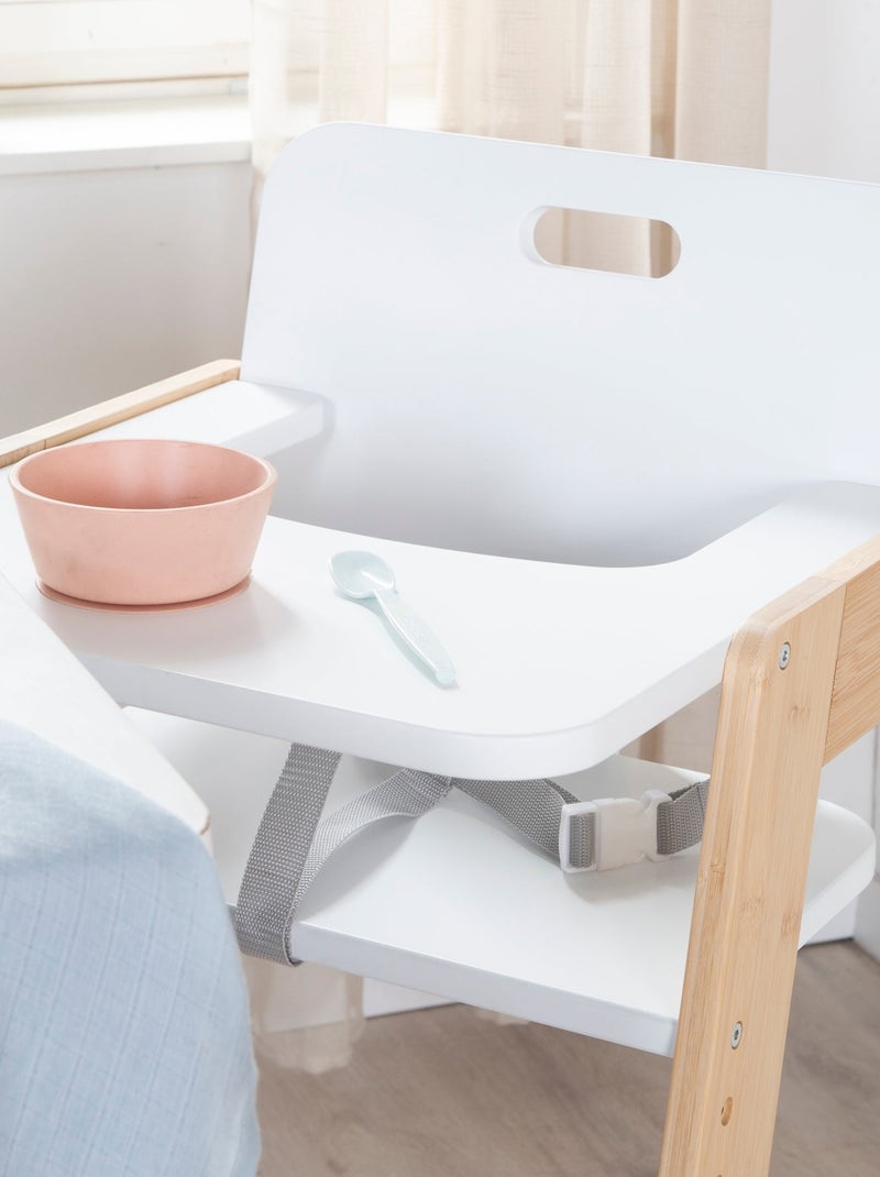 Meegroeiende kinderstoel van FSC®-bamboe met eetblad 'Roba Nature Up' Wit Bruin - Kiabi