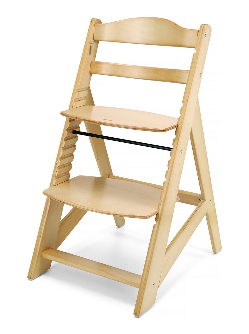 Meegroeiende woody kinderstoel vanaf 6 maanden met verstelbare zitting en afneembaar blad Lichtbeige - Kiabi