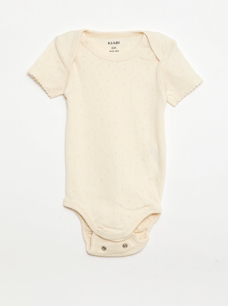 Meegroeirompertjes van effen tricot - 3-pack Biege - Kiabi