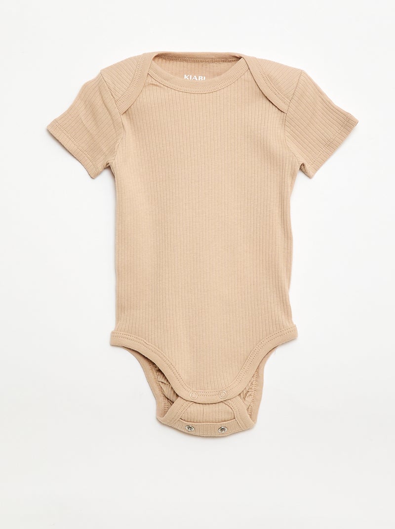 Meegroeirompertjes van effen tricot - 3-pack Biege - Kiabi