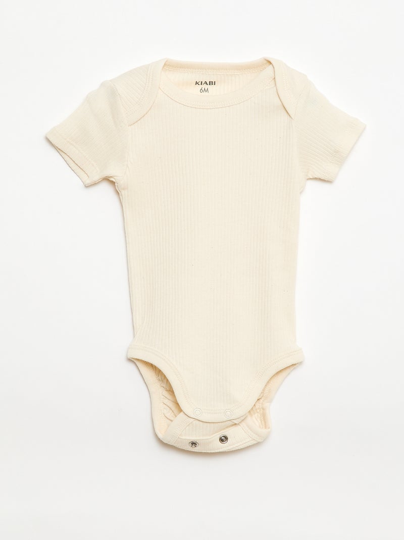 Meegroeirompertjes van effen tricot - 3-pack Biege - Kiabi