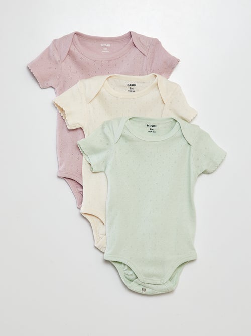 Meegroeirompertjes van effen tricot - 3-pack - Kiabi
