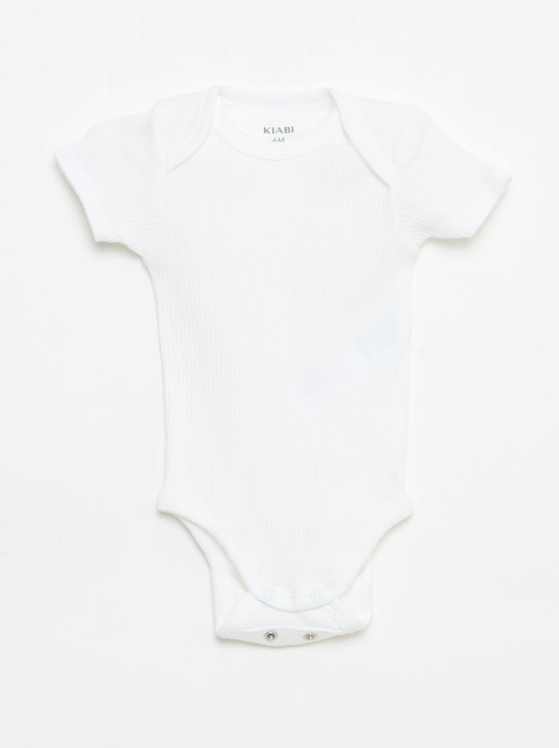 Meegroeirompertjes van effen tricot - 3-pack Wit - Kiabi