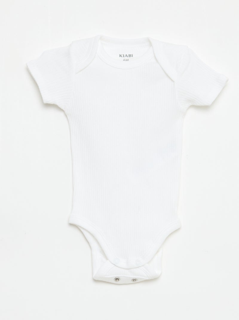 Meegroeirompertjes van effen tricot - 3-pack Wit - Kiabi