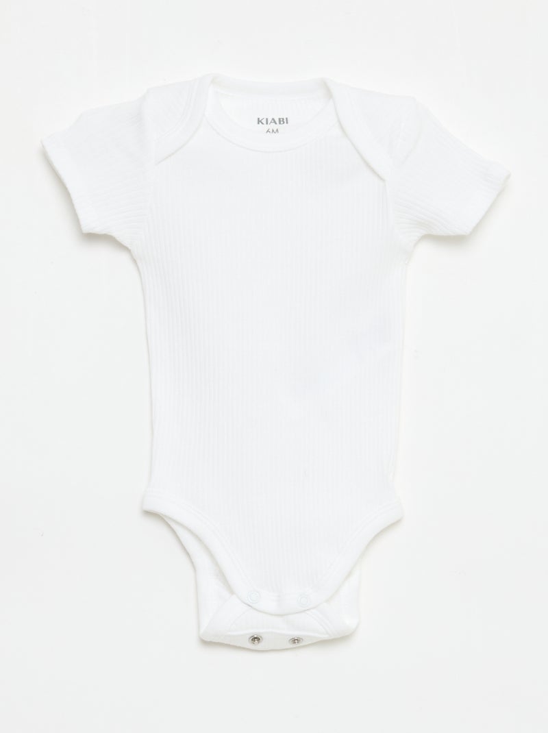 Meegroeirompertjes van effen tricot - 3-pack Wit - Kiabi