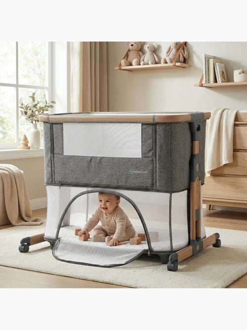 Meegroeiwieg LEO grijs: co-slaper / babybedje / babybox - Kiabi
