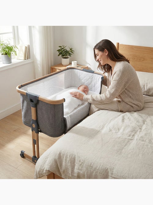 Meegroeiwieg LEO grijs: co-slaper / babybedje / babybox - Kiabi