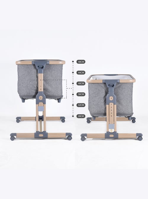 Meegroeiwieg LEO grijs: co-slaper / babybedje / babybox - Kiabi