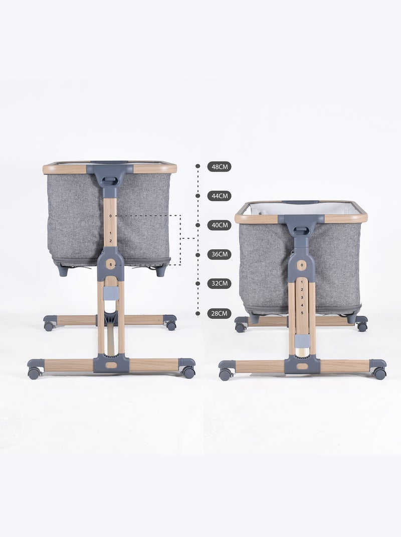 Meegroeiwieg LEO grijs: co-slaper / babybedje / babybox Grijs - Kiabi