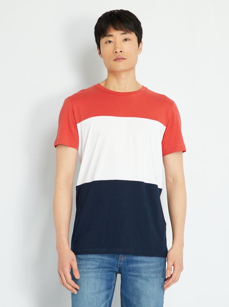 Meerkleurig katoenen T-shirt ROOD - Kiabi