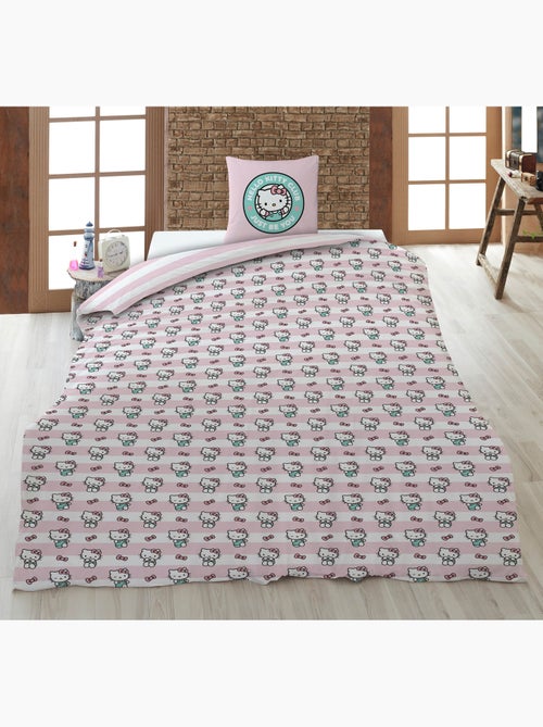 Meisjes Beddengoed Hello Kitty Club 140x200 cm + Sloop 65x65 cm Katoenmix Omkeerbaar | Just Be You | - Kiabi