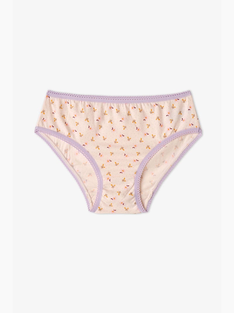 Meisjes flory bloemen slip van katoen penti Ecru/Roze - Kiabi