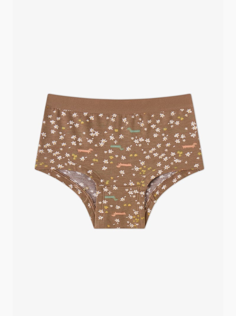Meisjes glow hipsterslip met hondenprint penti Bruin - Kiabi