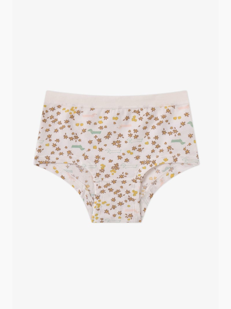 Meisjes glow hipsterslip met hondenprint penti Bruin - Kiabi