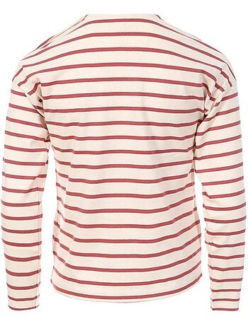 Meisjes t-shirt lange mouwen wit/roze - 'elle est ou la mer tuner'