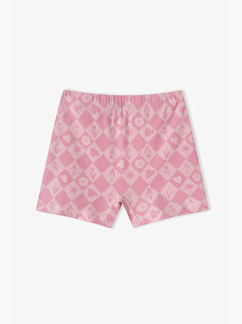 Meisjesboxer met princess print en sterrenmotief penti Roze - Kiabi