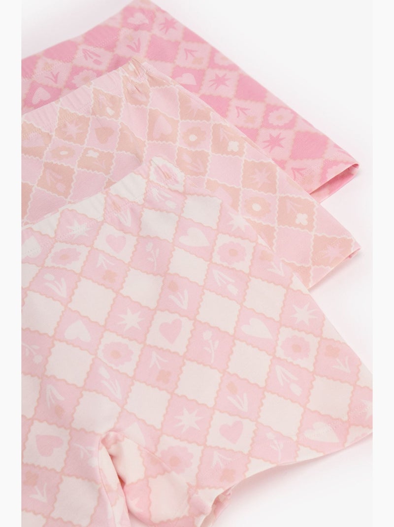 Meisjesboxer met princess print en sterrenmotief penti Roze - Kiabi