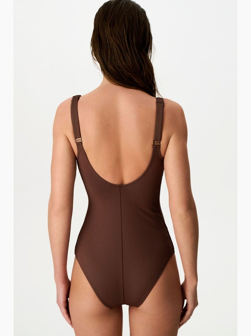 Mela maillot de bain texturé à armatures penti Marron - Kiabi