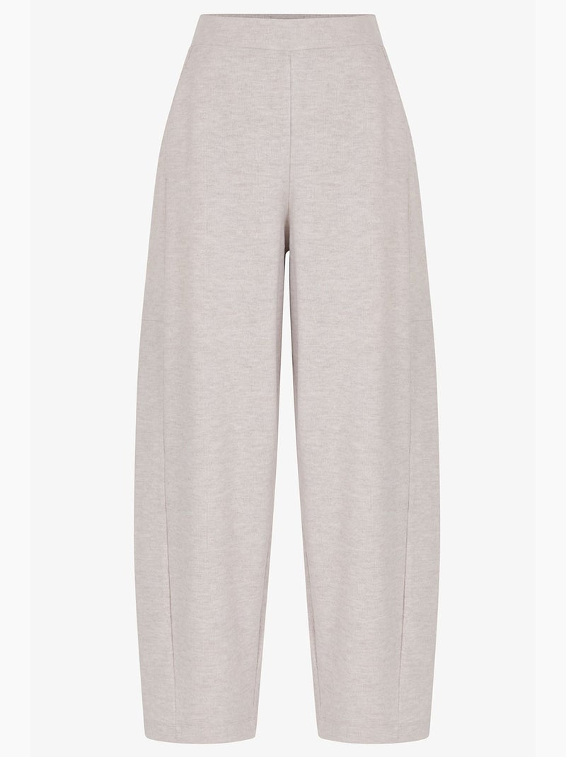 Melange warme comfortabele broek met hoge taille penti Ecru - Kiabi