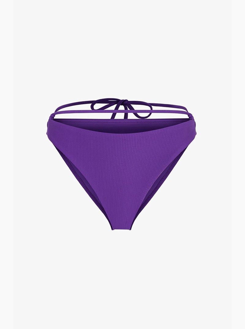 Melitona bikinibroekje met structuur en middelhoge taille penti Paars - Kiabi