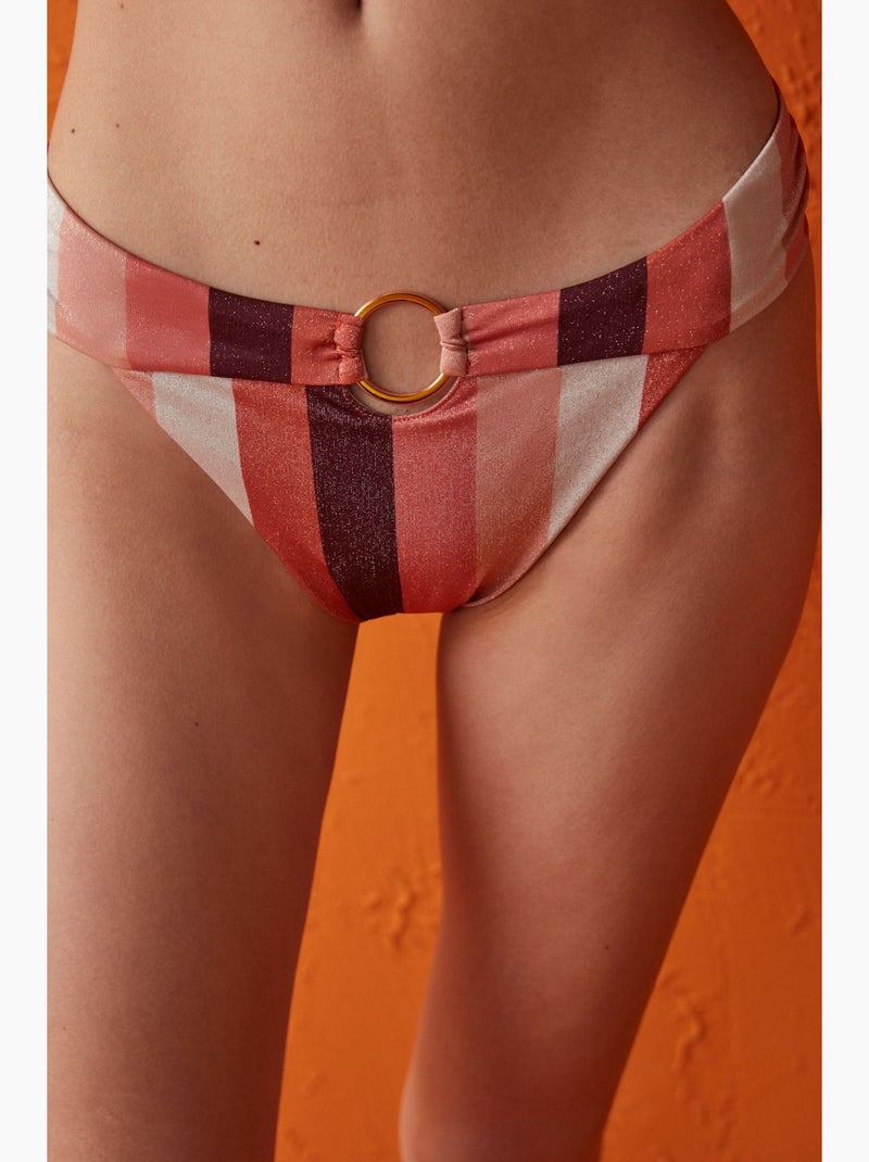 Melrose fashion bikinibroekje met glittersstrepen penti Wit - Kiabi