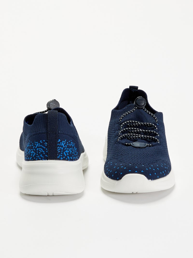 Mesh sportschoenen met veters en stoppers Blauw - Kiabi