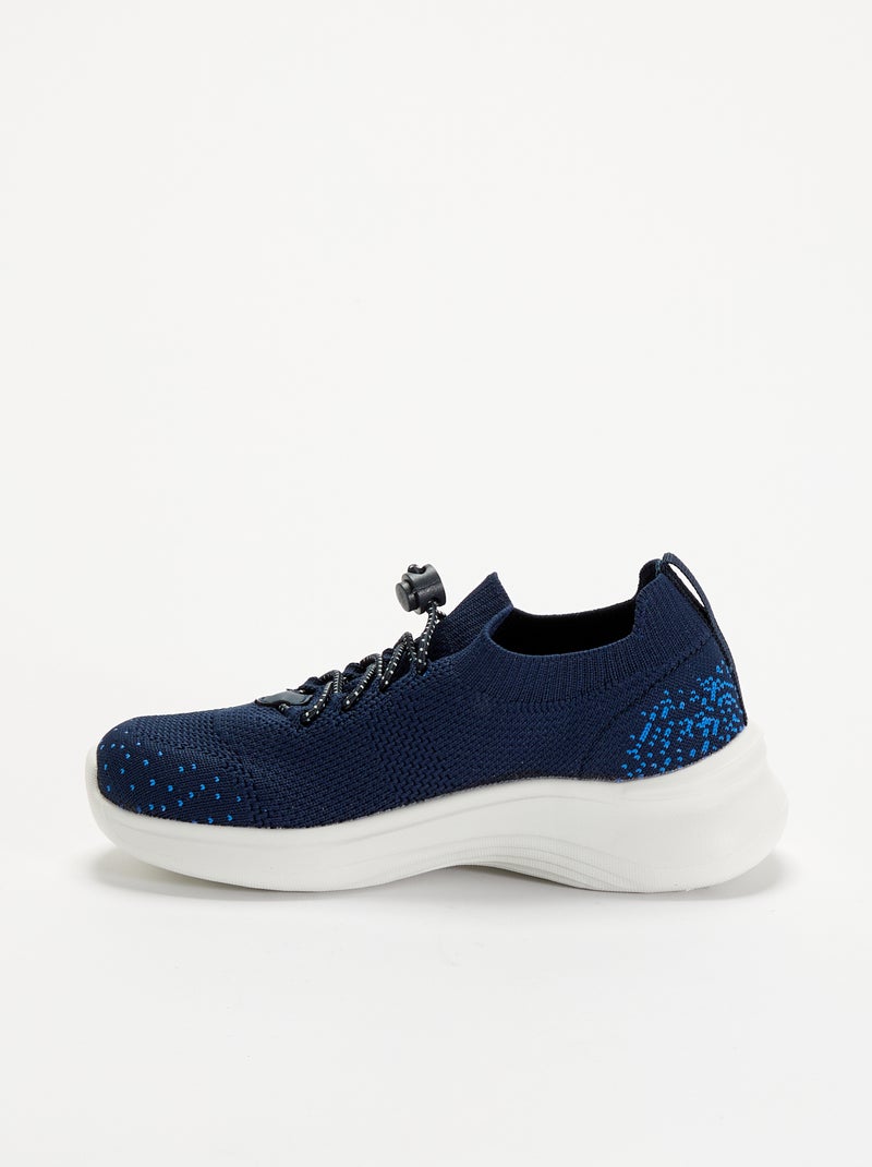 Mesh sportschoenen met veters en stoppers Blauw - Kiabi