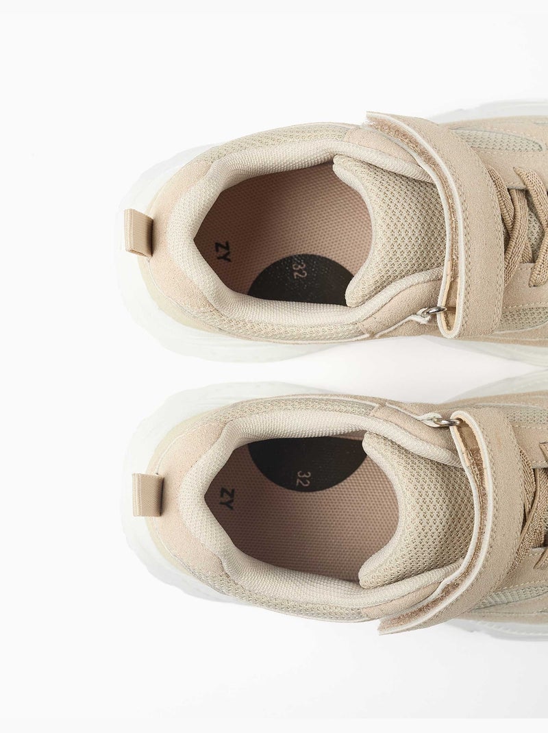 Mesh trainers met chunky antislip zool Beige - Kiabi