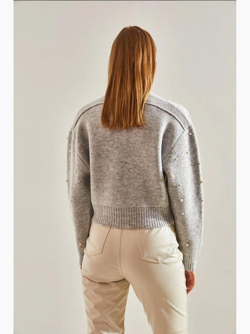 Met parels versierde cropped cardigan met ritssluiting lucci - Kiabi Met parels versierde cropped cardigan met ritssluiting lucci - Kiabi