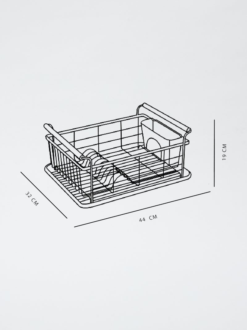 Metalen afdruiprek met houten handgrepen zwart - Kiabi