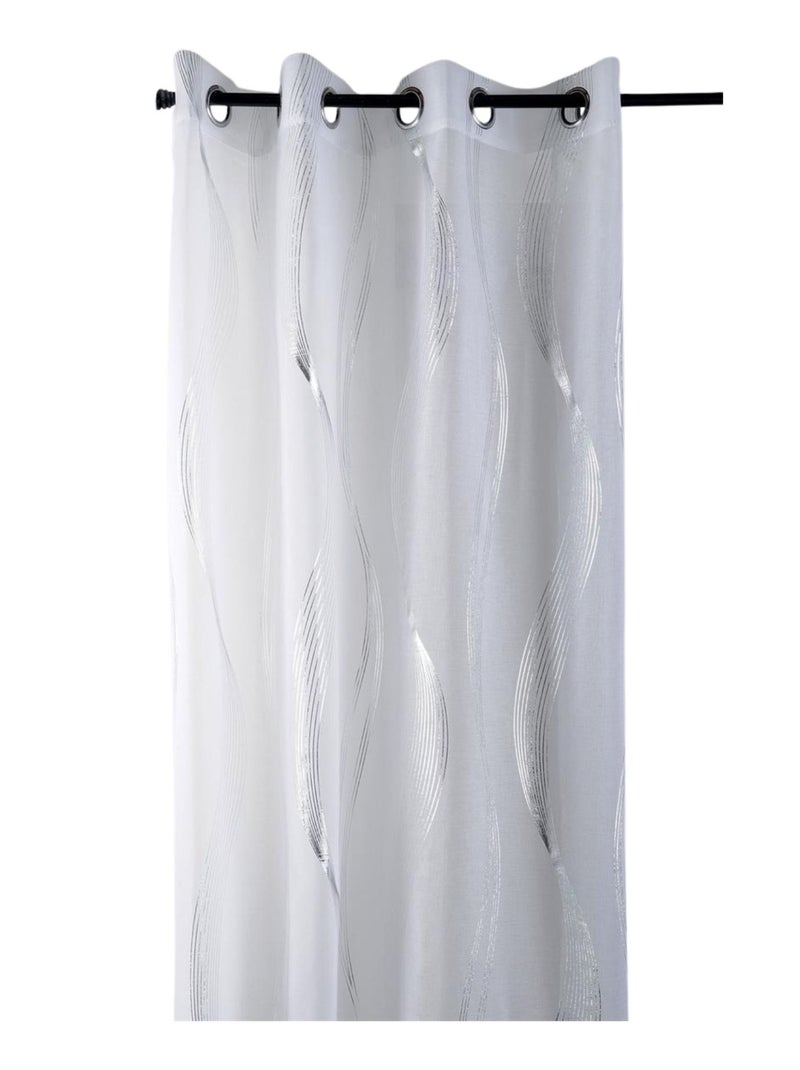 Metallic golvende strepen voile Wit - Kiabi