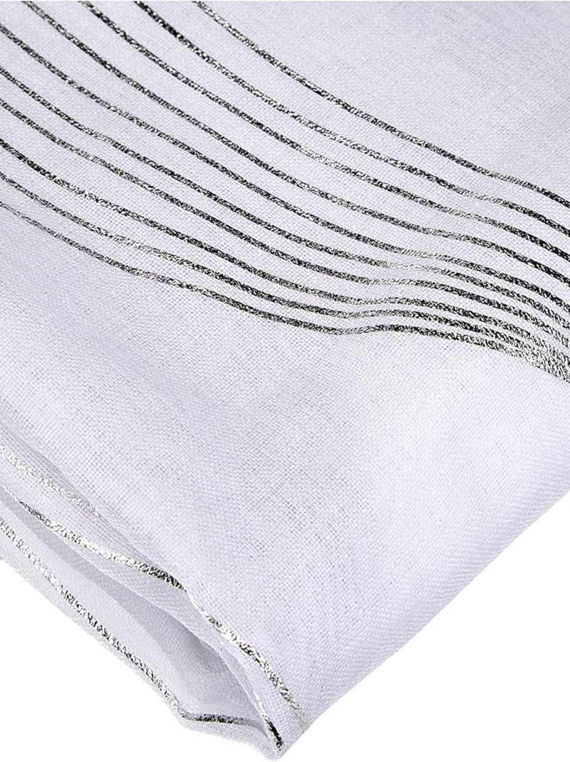 Metallic golvende strepen voile Wit - Kiabi