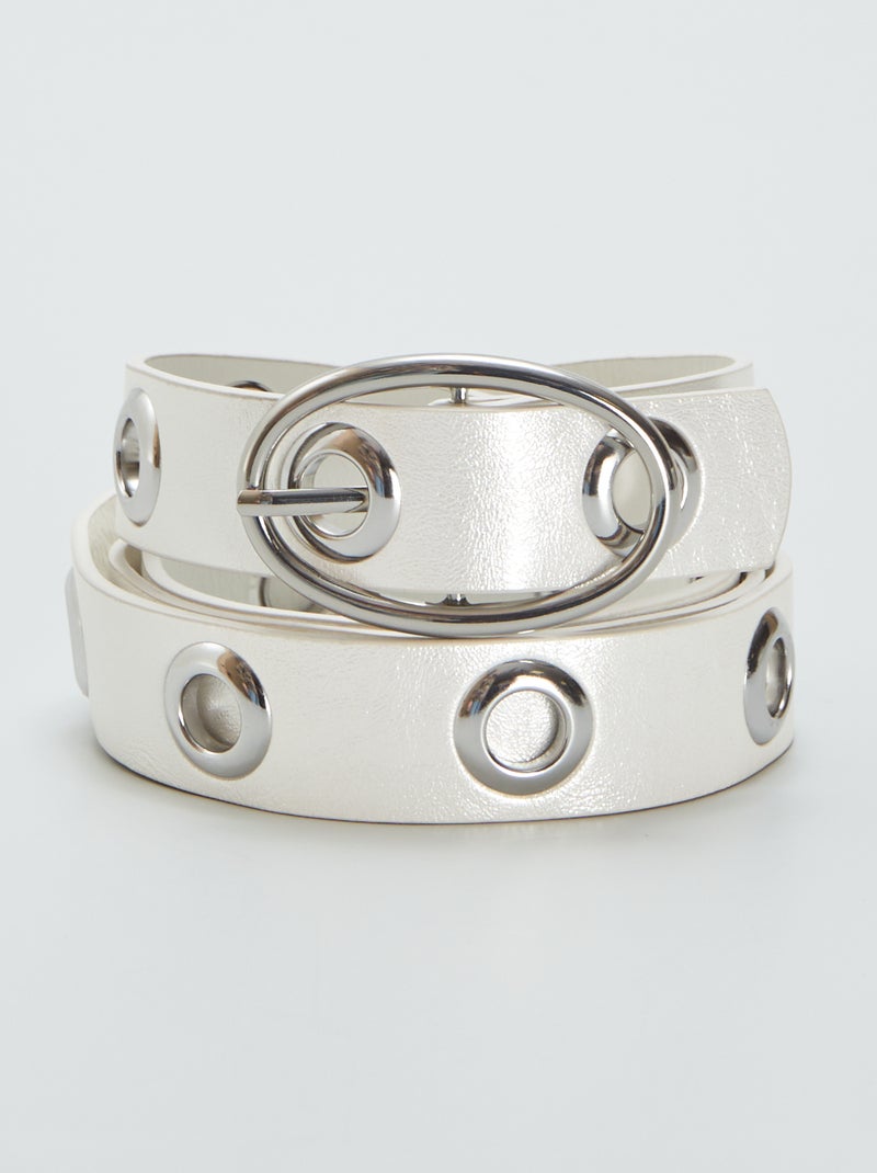 Metallic riem met ringetjes WIT - Kiabi