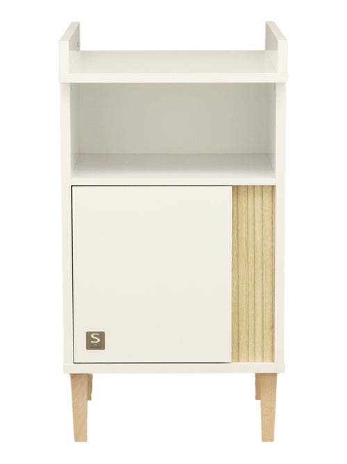 Meuble à langer avec détail imitation bois texturé et pieds bois - sauthon - Kiabi