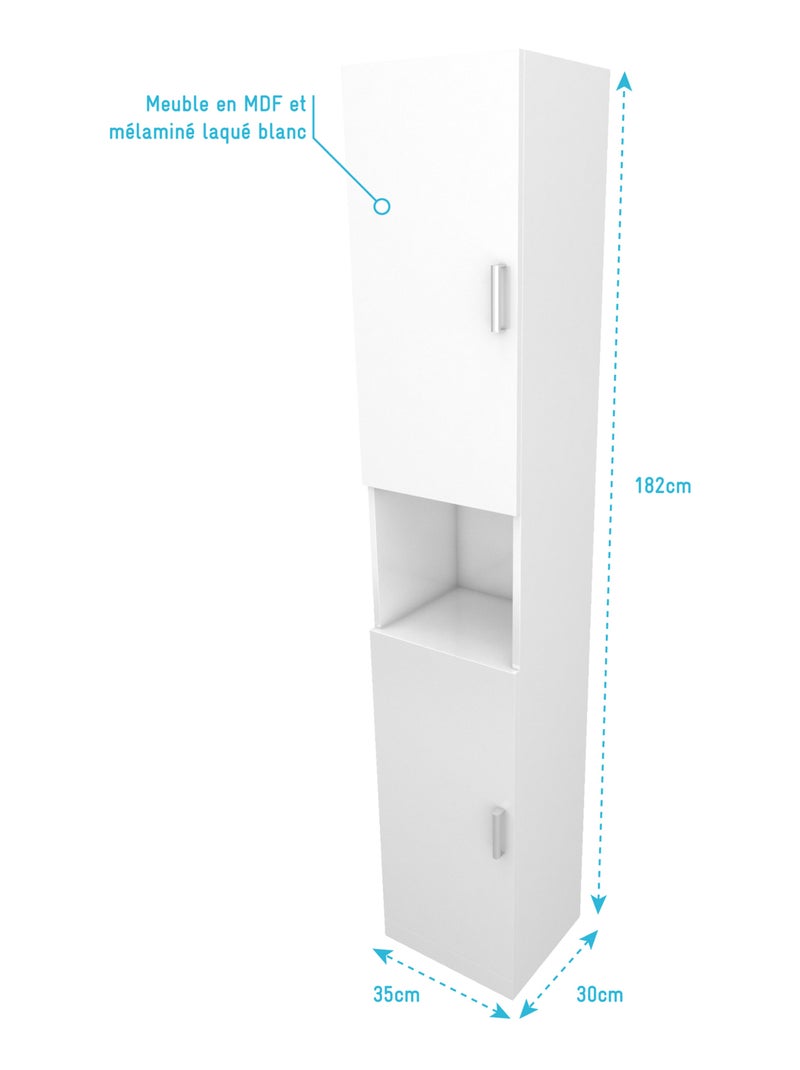 Meuble colonne Eco 35 Blanc - Kiabi