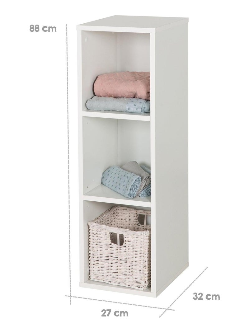 Meuble de rangement 3 cases en bois ROBA Blanc - Kiabi
