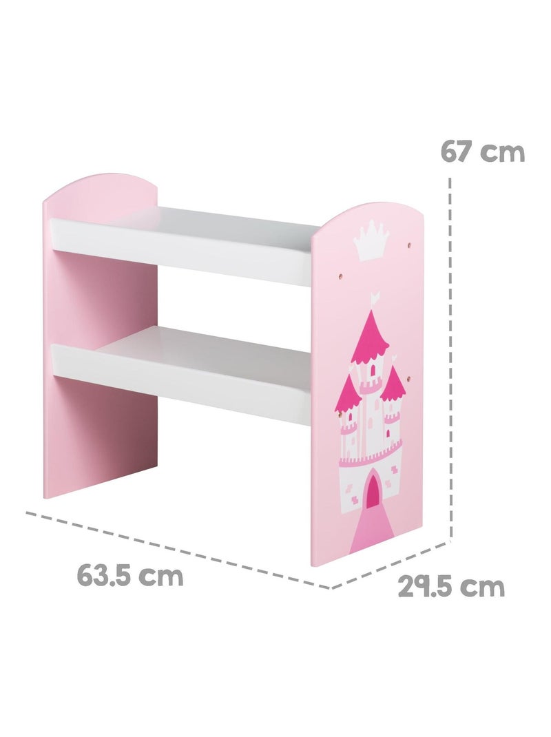 Meuble de rangement jouet en bois + 5 bacs en toile 'krone' ROBA Rose - Kiabi