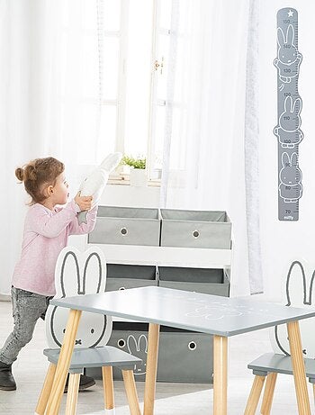 Meuble de rangement jouet en bois + 5 bacs en toile 'Miffy' ROBA