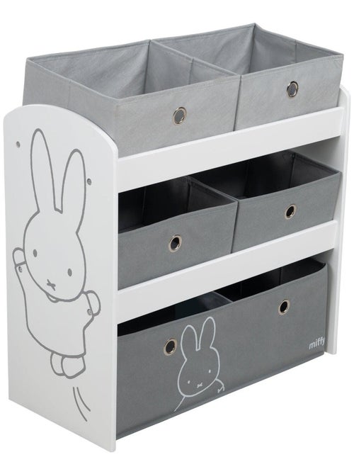 Meuble de rangement jouet en bois + 5 bacs en toile 'Miffy' ROBA - Kiabi