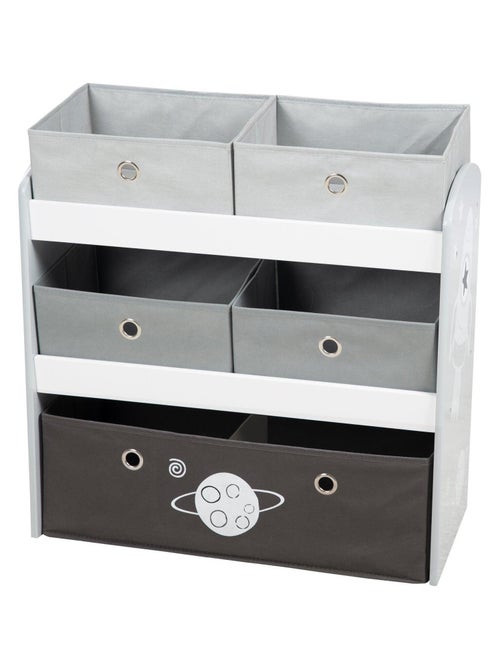 Meuble de rangement jouet en bois + 5 bacs en toile 'Rakete' ROBA - Kiabi