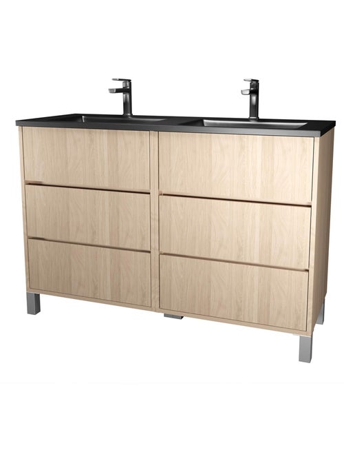 Meuble de salle de bains double vasque avec 6 tiroirs - Kiabi Meuble de salle de bains double vasque avec 6 tiroirs - Kiabi