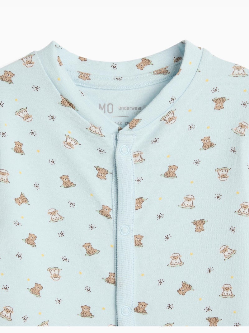 Meute 2 babygrows, mo fashion Bleu - Kiabi