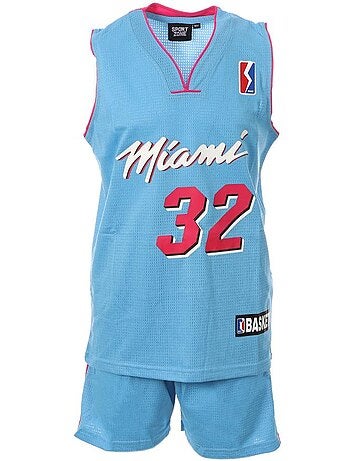 Miami basketbaloutfit voor kinderen - blauw/roze/wit - sport zone